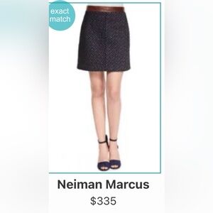 Women’s Theory Heighten Tweed Lanitta Leather Trim Mini Skirt